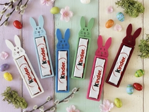 Nyuszis Kinder csoki tartó